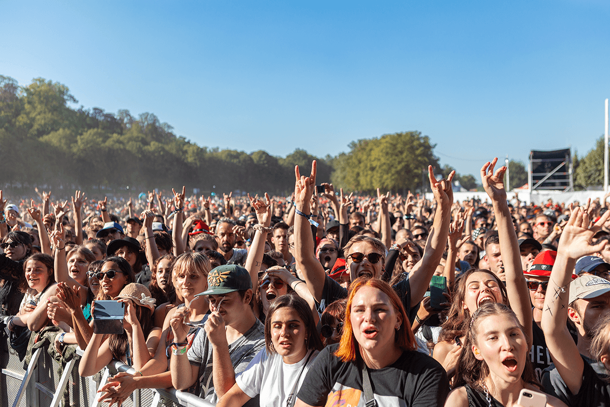 Rock festival crowd