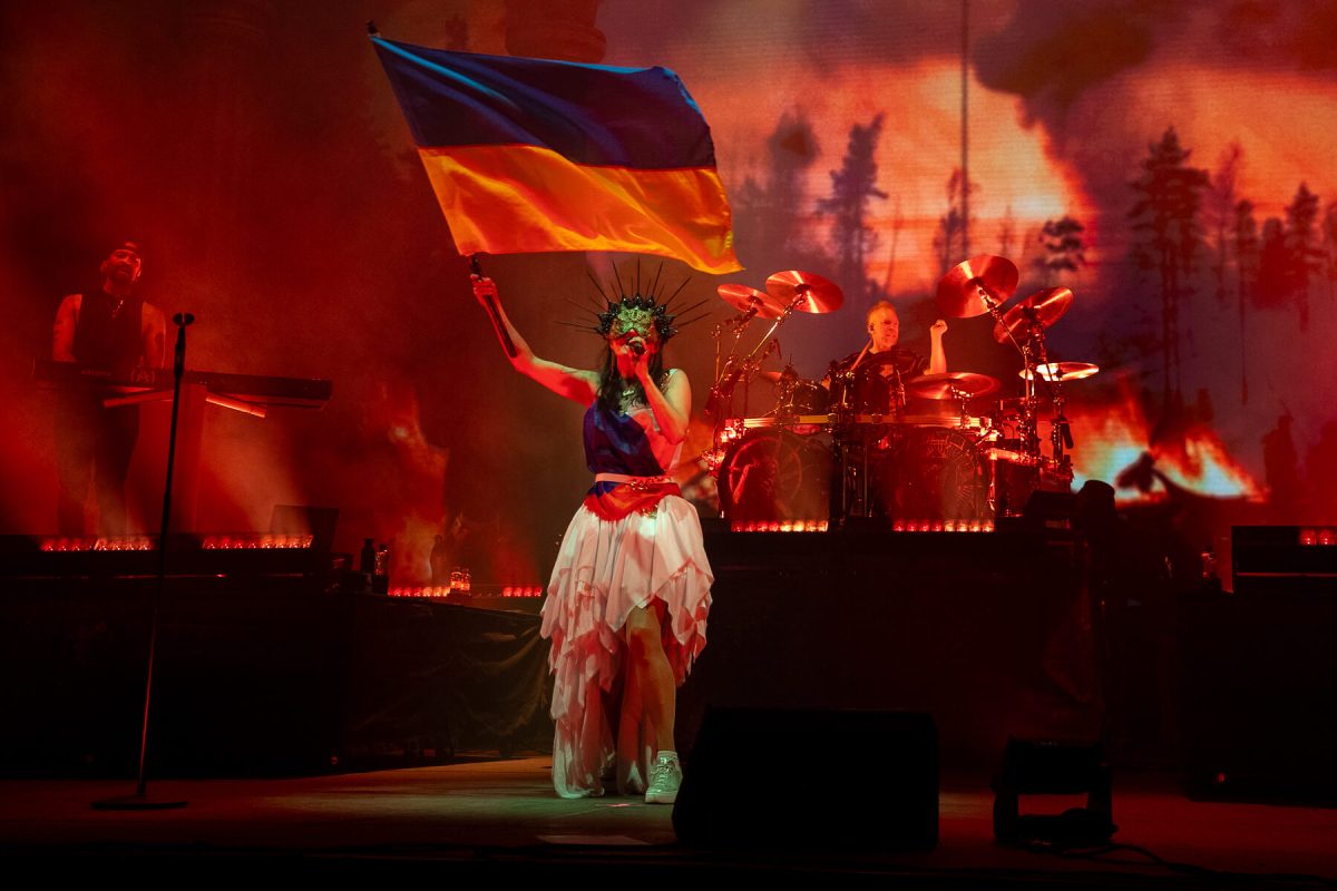 Within Temptation with Ukranian flag