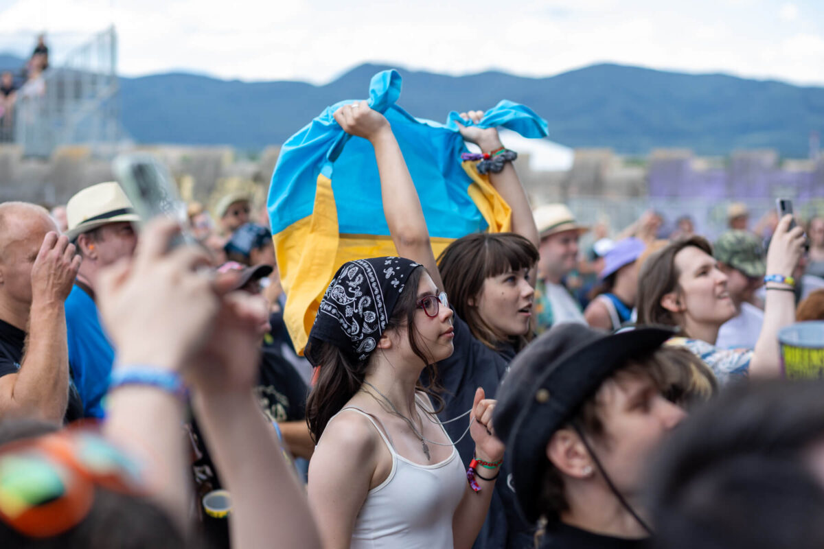 Ukranian flag at Pohoda festival 2026